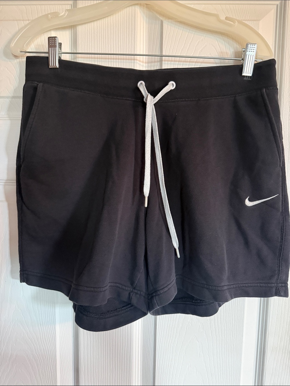 Nike Black Women’s Athletic Shorts with White Drawstring